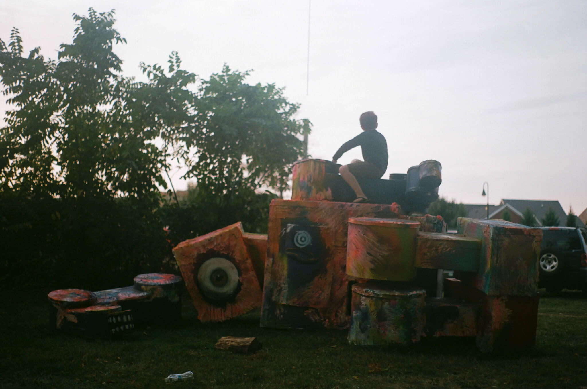 The robot formerly sleeping at Langlab with texture space called “moss” painted by Lauren Steinhofer, Joey Hiben, and Bradley Davenport.