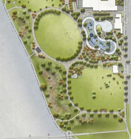 A drawing of the new plan for Howard Park.