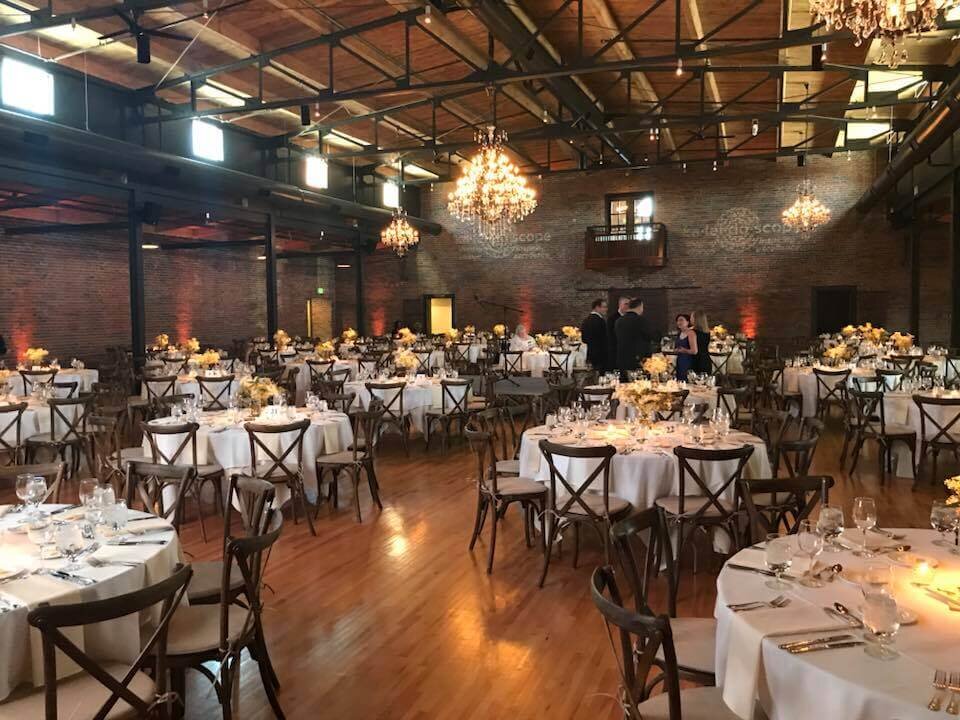 The Armory’s gymnasium transformed into an event space.