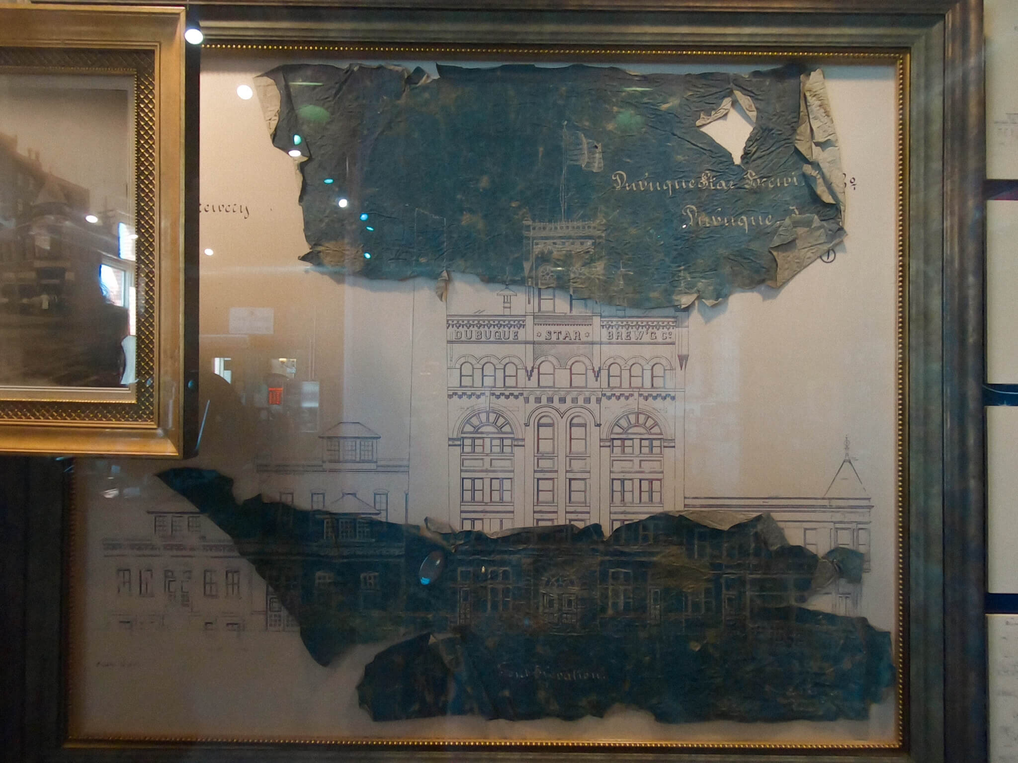 Original blueprints of the old Dubuque Star Brewery.