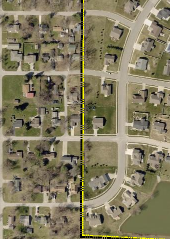 The imaginary line which separates South Bend on the right and unincorporated residents in Centre Township on the left. Is one really South Bend and the other not?