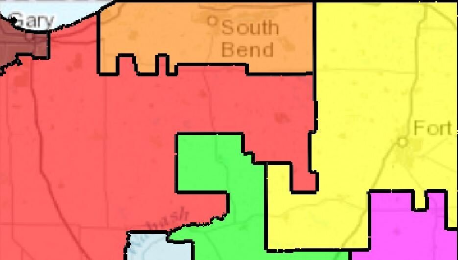 Northern Indiana Congressional Districts 1970s, Sourced United States Congressional District Shapefiles